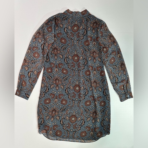 Cabi Provincial Floral Shift Dress Women’s Size XS Blue Brown - Picture 2 of 5